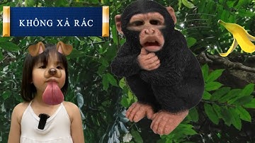 Không xả rác | Bé kể chuyện " Khỉ con ăn chuối" #tiếnganhtrẻem