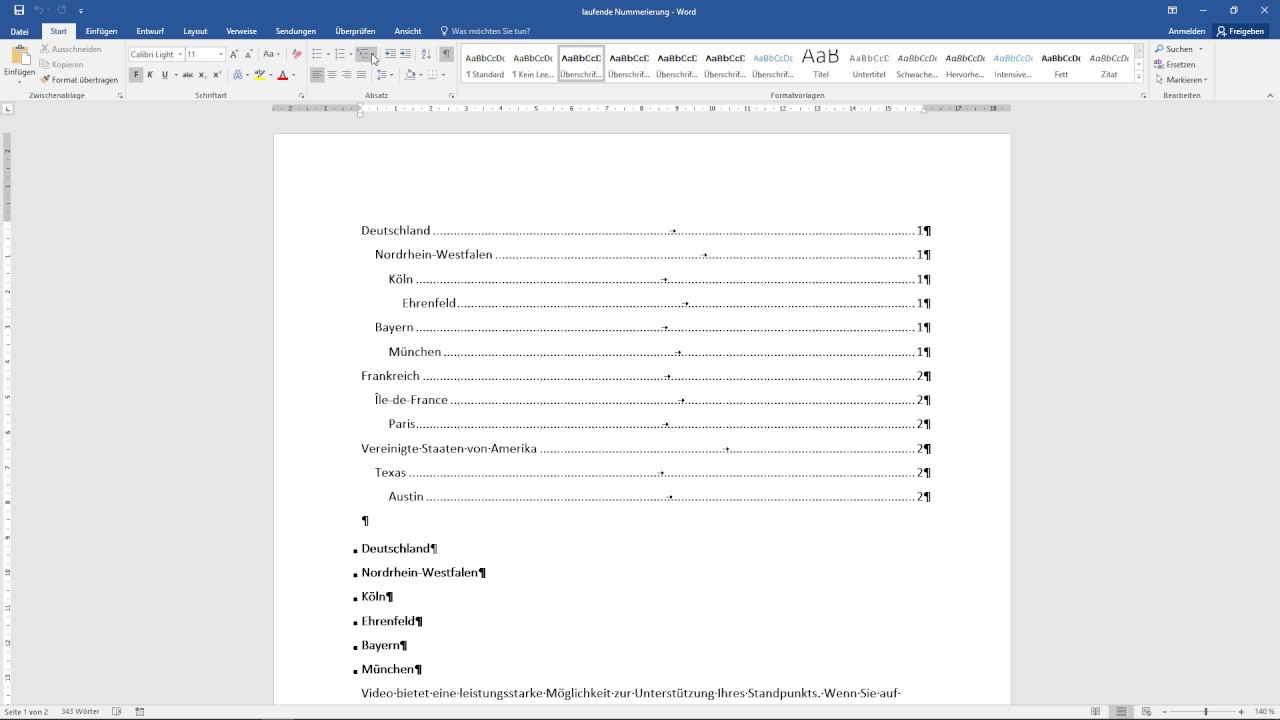 inhaltsverzeichnis word formatieren - Mfddr