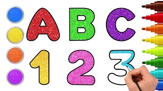 How to Draw ABC & 123 - कैसे बनाये | Drawing Videos for Toddlers | Learn ABC, Numbers and Shapes