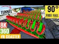 8K Rollercoaster VR 360°- POV 3D Video Split Screen SBS 360 Tunnel Christmas Elf Snow Ride