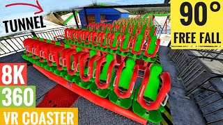 8K Rollercoaster VR 360°- POV 3D Video Split Screen SBS 360 Tunnel Christmas Elf Snow Ride