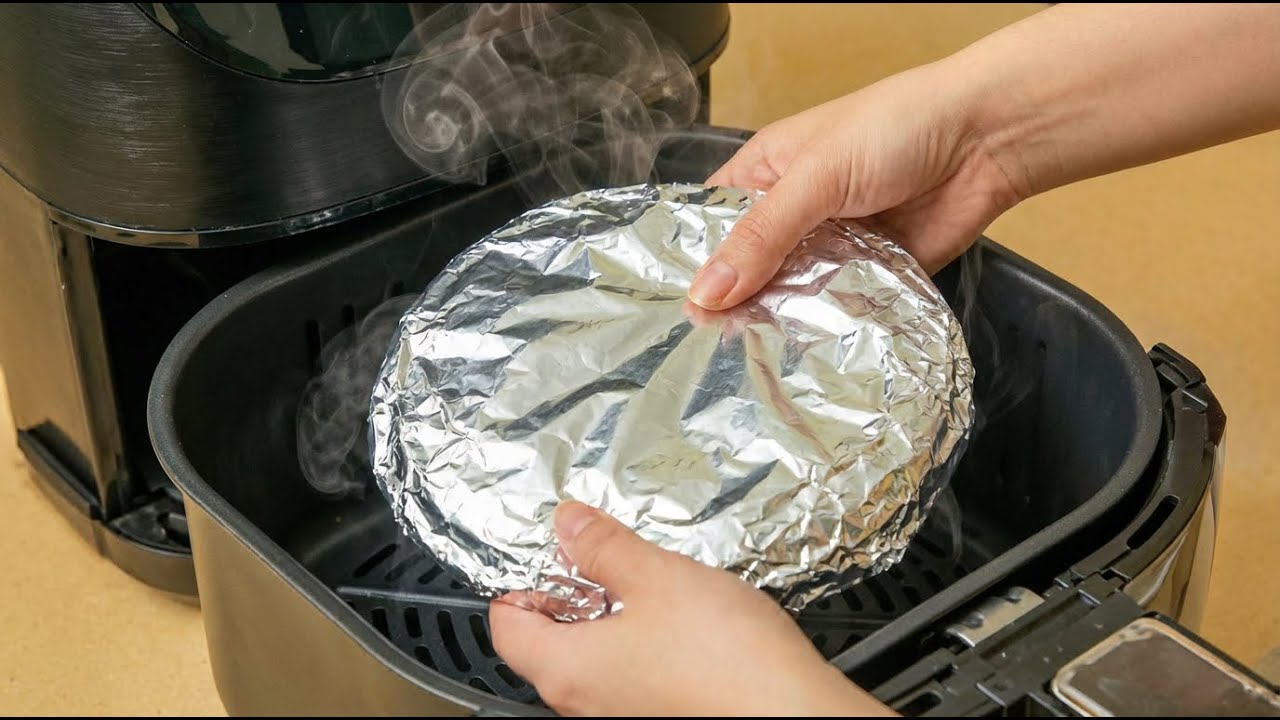 Это было быстро! Я только что завернул пиццу и положил её в аэрогриль! Никакой грязи.