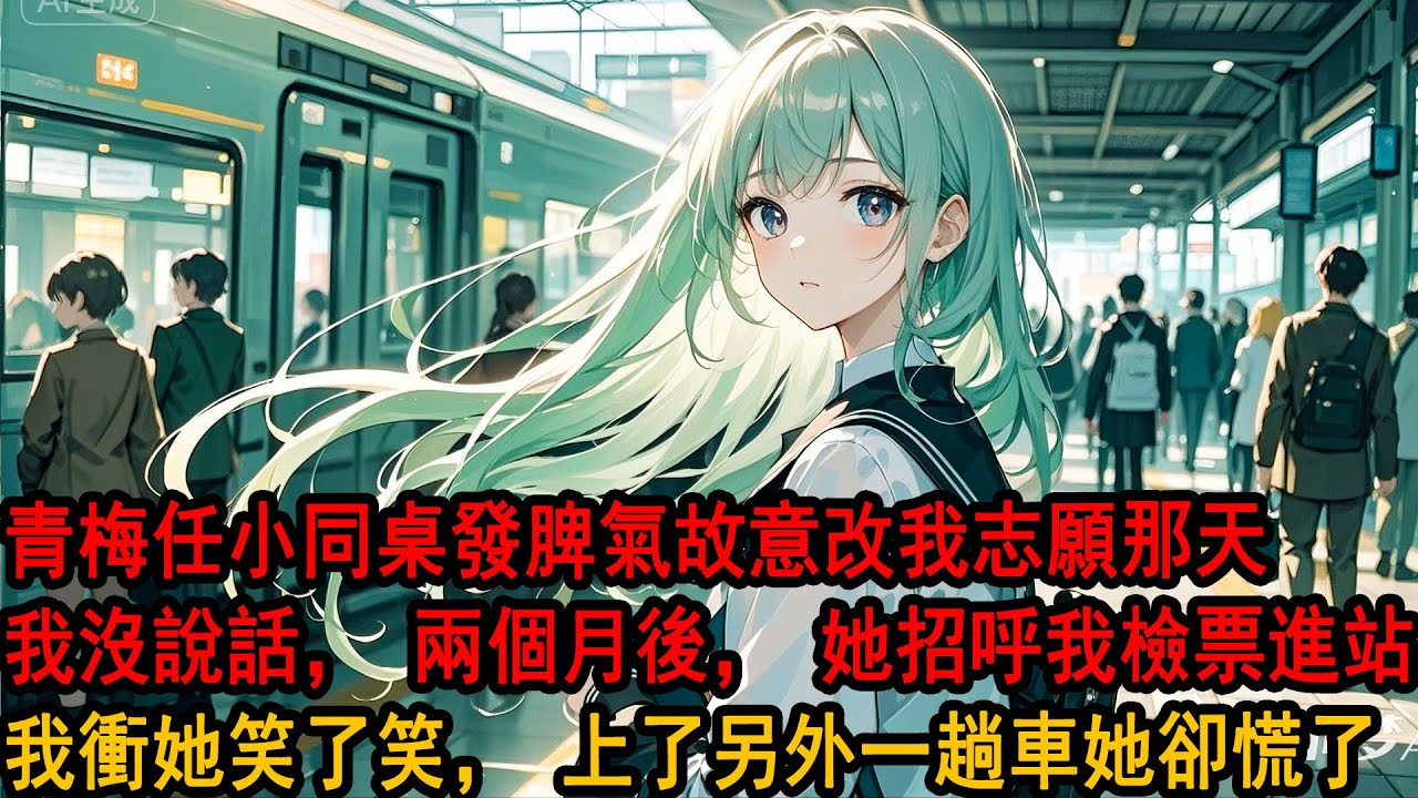 青梅的小同桌又發脾氣了,故意將我的志願改的很遠很遠。「等他氣消了你自己再改回來吧」，說完，就又去哄她的小同桌了。兩個月過去，她招呼我檢票進站我衝她笑了笑，上了另外一趟車