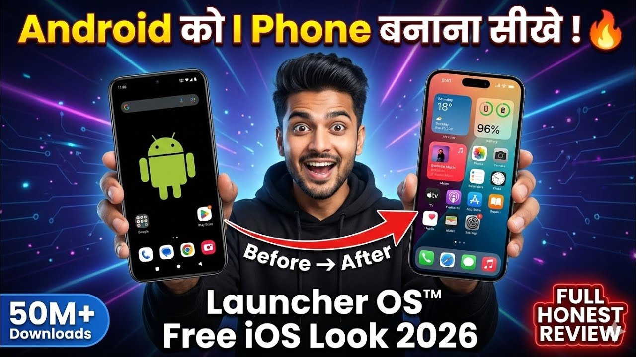 Android Ko iPhone Bana Diya! 🔥 Launcher OS™ Free iOS Look 2026 | Full Honest Review