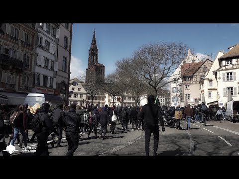 #STRASBOURG 13/04/2023 • MANIFESTATION SYNDICALE ET CORTÈGE SAUVAGE CONTRE LA RÉFORME DES RETRAITES