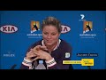 Kim Clijsters chided commentator Todd Woodbridge at the Australian Open