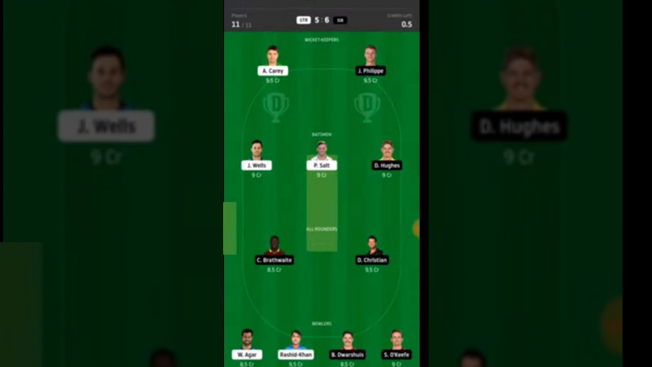BBL 26th Match STR vs SIX Dream11 Team 