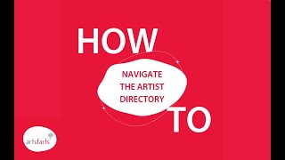 How To Navigate the Artist Directory on the ArtStarts Website
