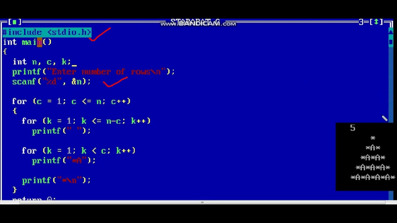 print star pattern in c | print star triangle pattern in c program ...