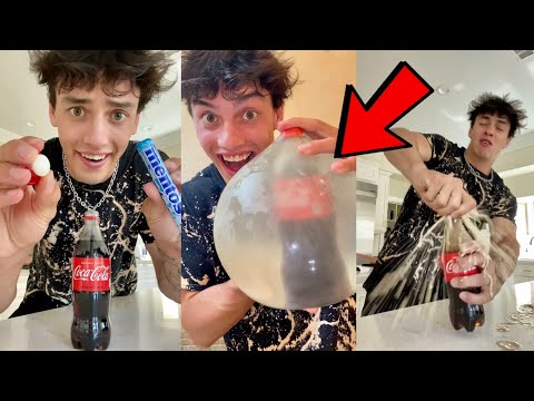 Coke & Mentos INSIDE balloon DROP TEST! *100FT* 😱 - #Shorts