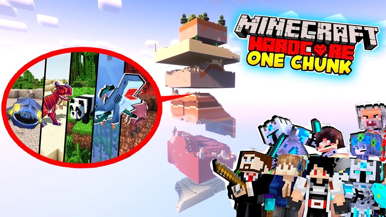 200 HARI SURVIVAL HARDCORE 1 CHUNK SAJA DI MINECRAFT MELEWATI 10 BIOME ...