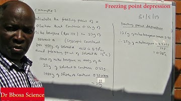 Colligative properties Freezing point depression by Dr.  Bbosa Science