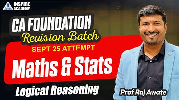 CA Foundation Maths Revision L09 l Confidence Booster batch l Statistical data l By Raj awate