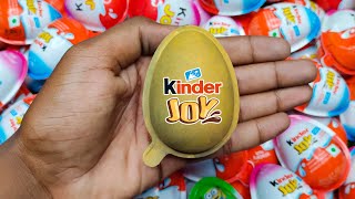 NEW! Colored Glitter Kinder Joy opening ASMR - A lot of Kinder Surprise egg toys Part-01
