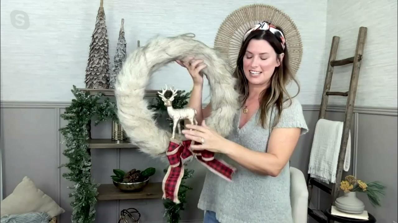 Home Reflections 20" Woodland Faux Fur Wreath on QVC YouTube