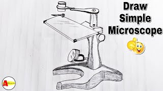 Simple microscope diagram with labels