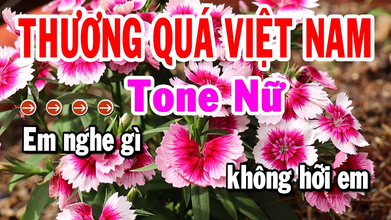 Karaoke Thương Quá Việt Nam Tone Nữ Nhạc Sống Cha Cha Mới Chuẩn Hay | Karaoke Tuyển Chọn