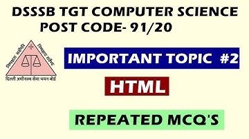 HTML | DSSSB TGT COMPUTER SCIENCE (91/20)