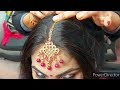 real party Messy bun hairstyle Tikka setting thin hair for beginners/pooja chaudhary khushi makeover