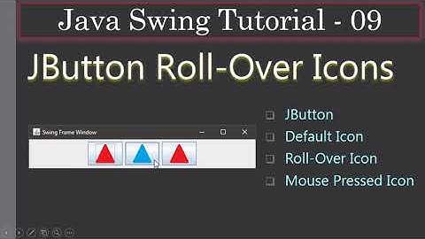 JButton With Rollover, Pressed Icons | Java Swing Tutorials #09