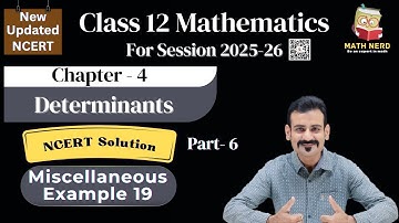 Chapter 4 | Determinants | Class 12 | Maths NCERT | Miscellaneous Example 19 | Math Nerd | Year 2025