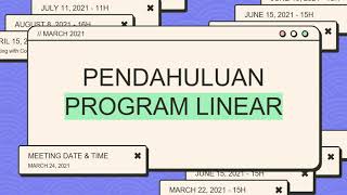 Pendahuluan Program Linear