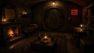 Information Stone Bunker Ambience | Fireplace, Candlelight & Low Shelter Hum | Underground Safehouse Update