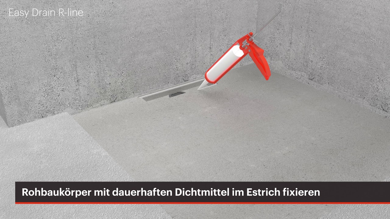 Einbau einer Duschrinne – Easy Drain R-line (Deutsch)