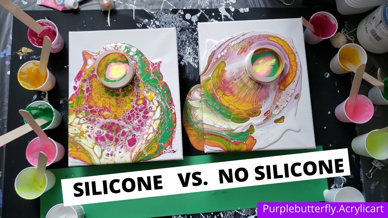 (18) Silicone Vs. No Silicone | Open Cup Acrylic Pouring | Acrylic Pour ...