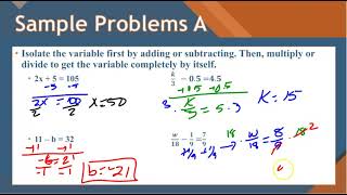 Lesson 2-4 Solve Equations with Two Operations