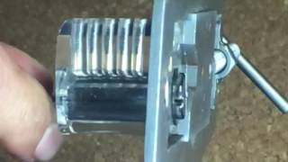 Lock picking filmed in slow motion .