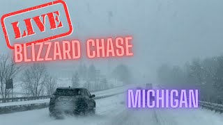 Heavy Snow in Michigan - BLIZZARD Warning (pt.2) - Live Storm Chase