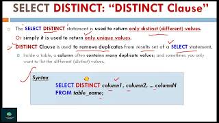 SQL_ SELECT DISTINCT _ with Example _ DBMS Lecture-10 _Hindi.