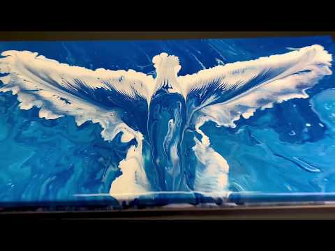 String Pulling an ANGEL with a 6 Foot CHAIN and Acrylics!! Fluid Art ~ Acrylic Pouring ~ Wigglz Art!