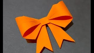 Paper bow / ribbon. Ideas for decor. Origami bow for gift box decoration.