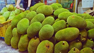 Biggest Size Fruit！Fresh Jackfruit Harvesting And Jackfruit Cutting Skills / 超療育！巨大波羅蜜採收和切割技巧
