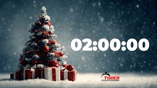 2 Hour Christmas Timer 🎅🎄 | Relaxing Snowfall Countdown with Alarm