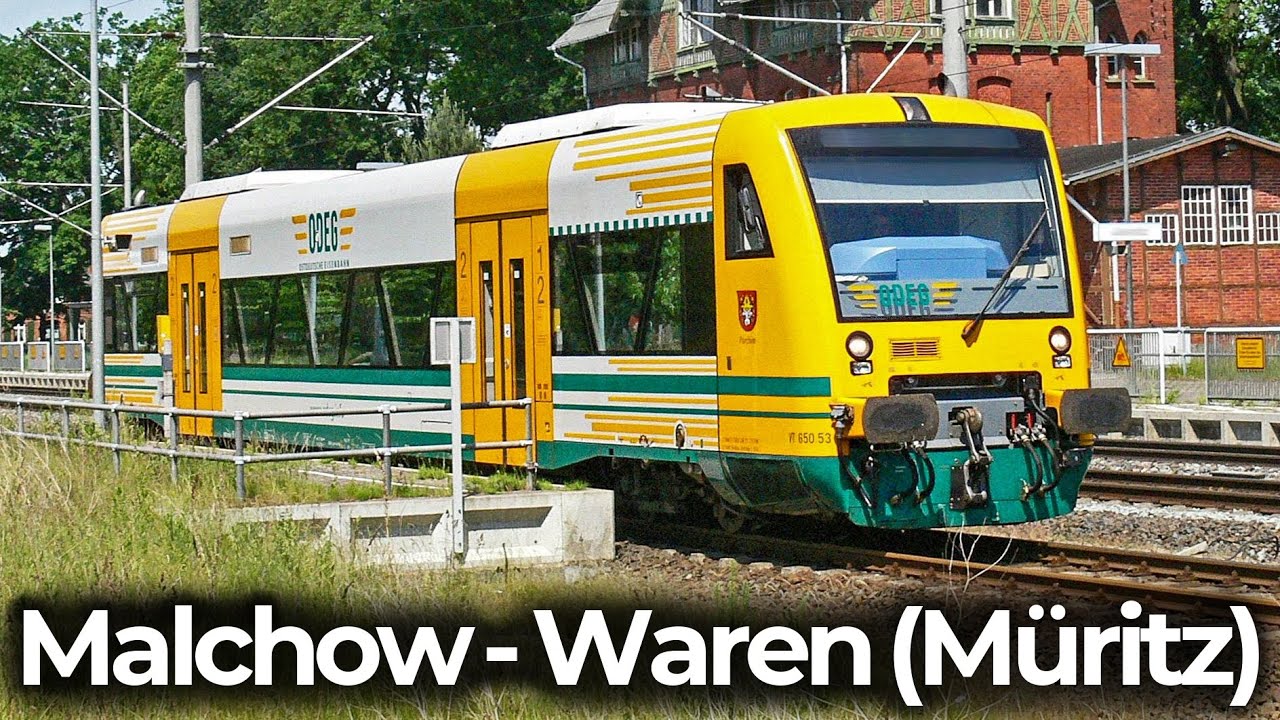 Mecklenburgische Südbahn | 4K Führerstandsmitfahrt: Inselstadt Malchow - Waren (Müritz) RegioShuttle