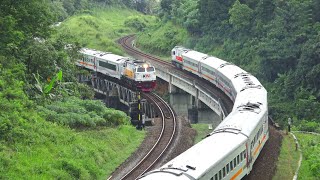 WAOWW KERETA API PAPASAN‼️ MENEMUKAN BANYAK KERETA API SORE DI TUMIYANG