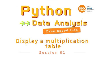 Tuto Python 01 (En) Display a multiplication table