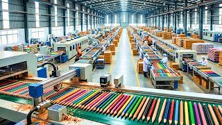Inside The Colored Pencil Factory Million-Dollar Products Are Made From Wood Full Process