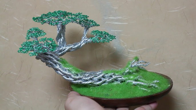 Miniature Wire Bonsai Tree Sculpture Handmade DIY 06-2