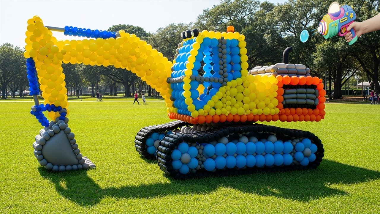 Replace magic tool balloon to make real Excavator  /co-produced, and creative AI 