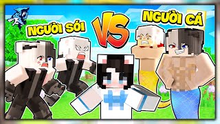 Minecraft nhưng Gia Đình Người Sói Siro Đại Chiến Gia Đình Người Cá Mèo Simmy