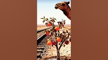 camel seved the orange tree 🐫🍊🎄 from defulying up by watering it #ai #save #animals #camel #tranding