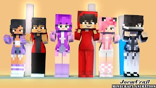 Couple Dance Crew Cash, Zoey, Aphmau Crew Chicken Wings Phuit Hon Dance - Minecraft Animation