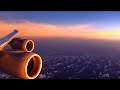 Lufthansa boeing 7478  through a stunning sunset to a spectacular night landing in mexico city