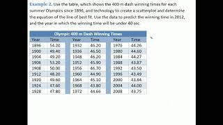 Algebra 2 Lesson 2.4 Part 2 - Trend Lines with Excel
