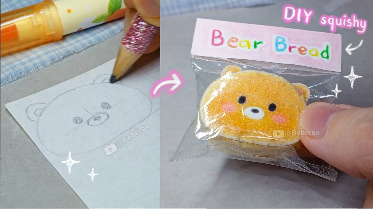 How to Make a Bread Paper Squishy 🐻💸✨| ASMR | Drawing | Tutorial