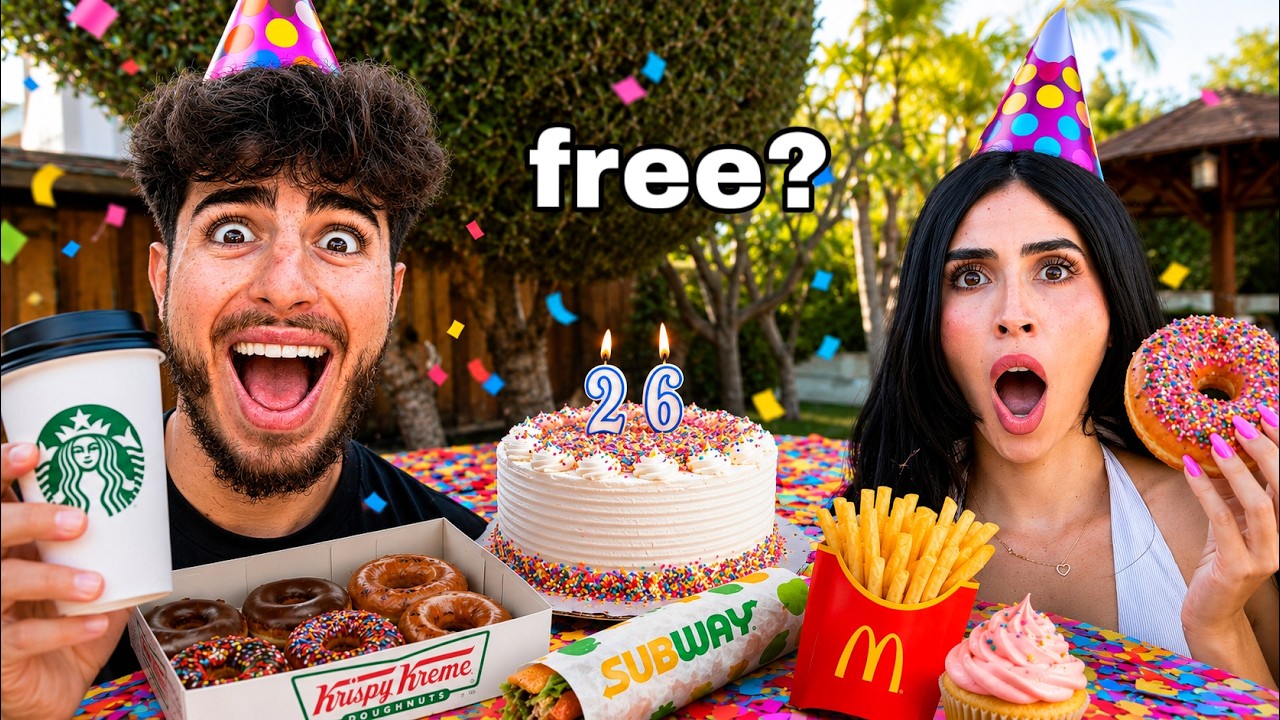 I Survived Off of FREE Birthday Food for 24 hours!